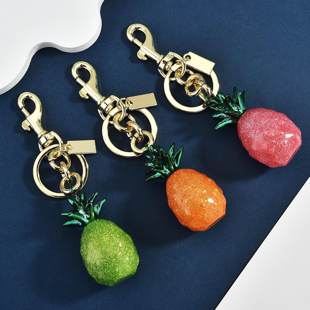 Three-Color Pineapple Fruit Bag Charm, Creative Keychain & Handbag Accessory