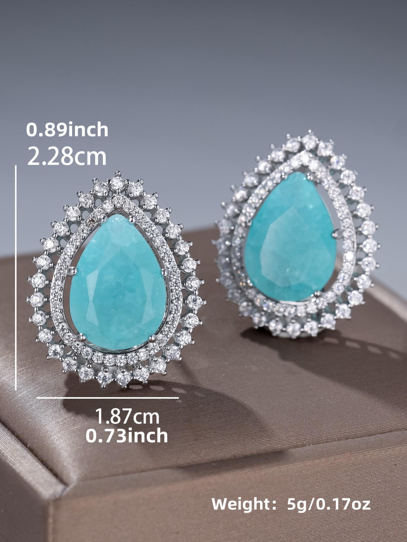 Unique Waterdrop Design Ice Flower Stud Earrings for Women Delicate Jewelry Perfect for Engagement Weddings Party, Daily Wear Anniversary Gift for Her Fashionable Jewelry Accessories