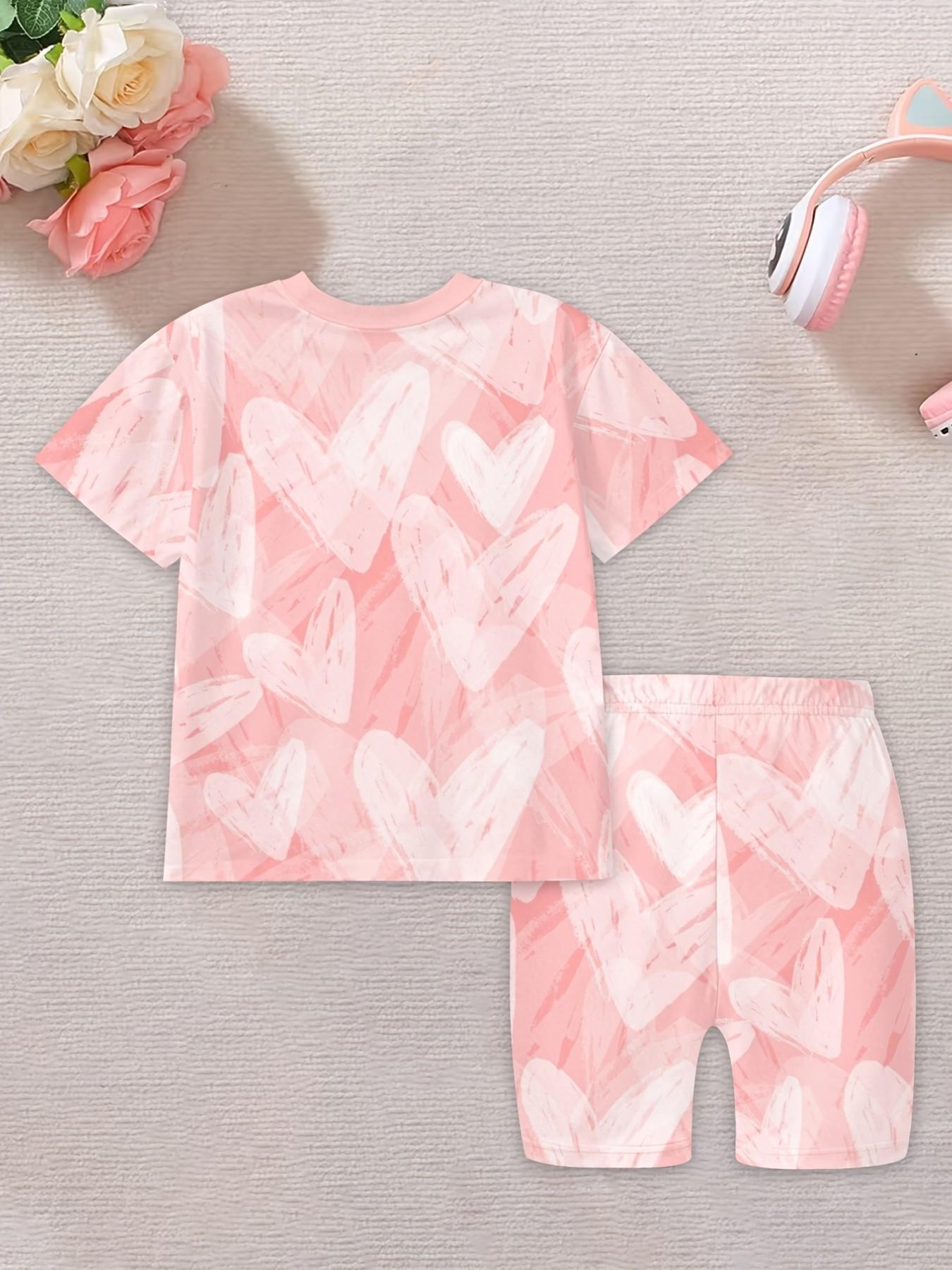 Dopamine Girl Capybara Short Sleeve Cycling Pants Set, Kids Active Casual Streetwear Two-Piece, Fun and Comfortable