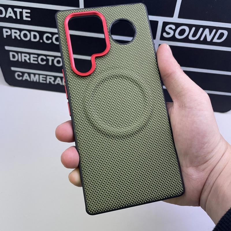 Magnetic Case For ZTE nubia RedMagic 11 Air Case Weave PU Leather Magnet Back Cover