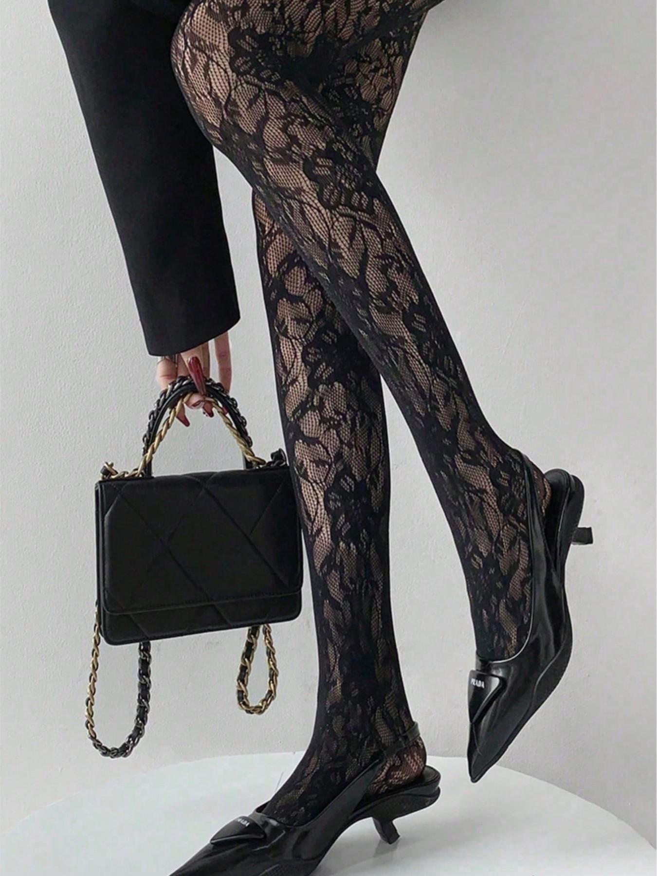 Sexy Women's Ultra-Elastic Large Floral Mesh Stockings, Sweet Sexy Design, Comfortable Daily Wear, Suitable for Casual Occasions