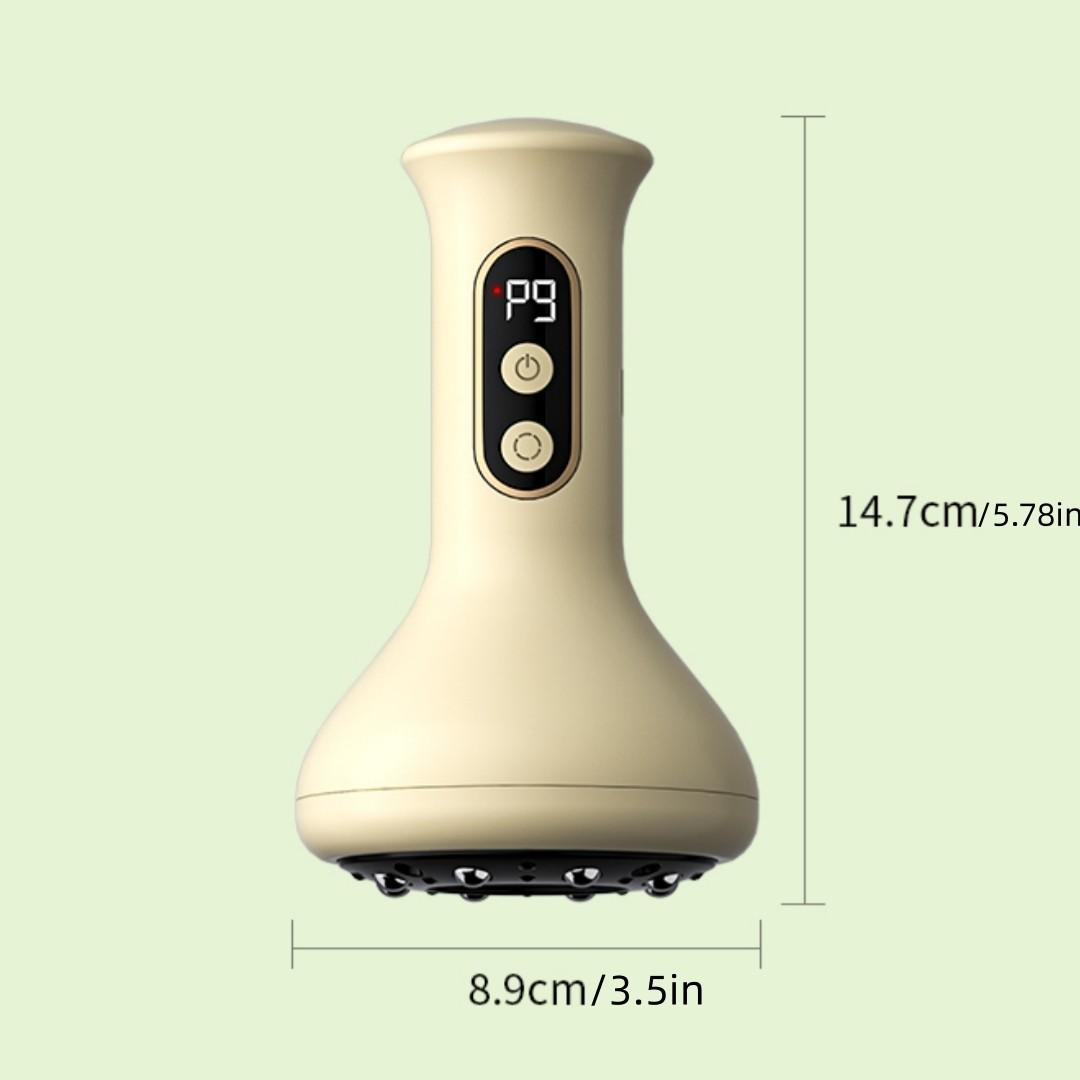 Wireless Vacuum Heating Gua Sha Massager, red & blue light constant temperature therapy, adjustable suction levels, relieves meridians for shoulder, neck, waist and back at home, Relaxation Aid, Neck Shoulder Relaxer