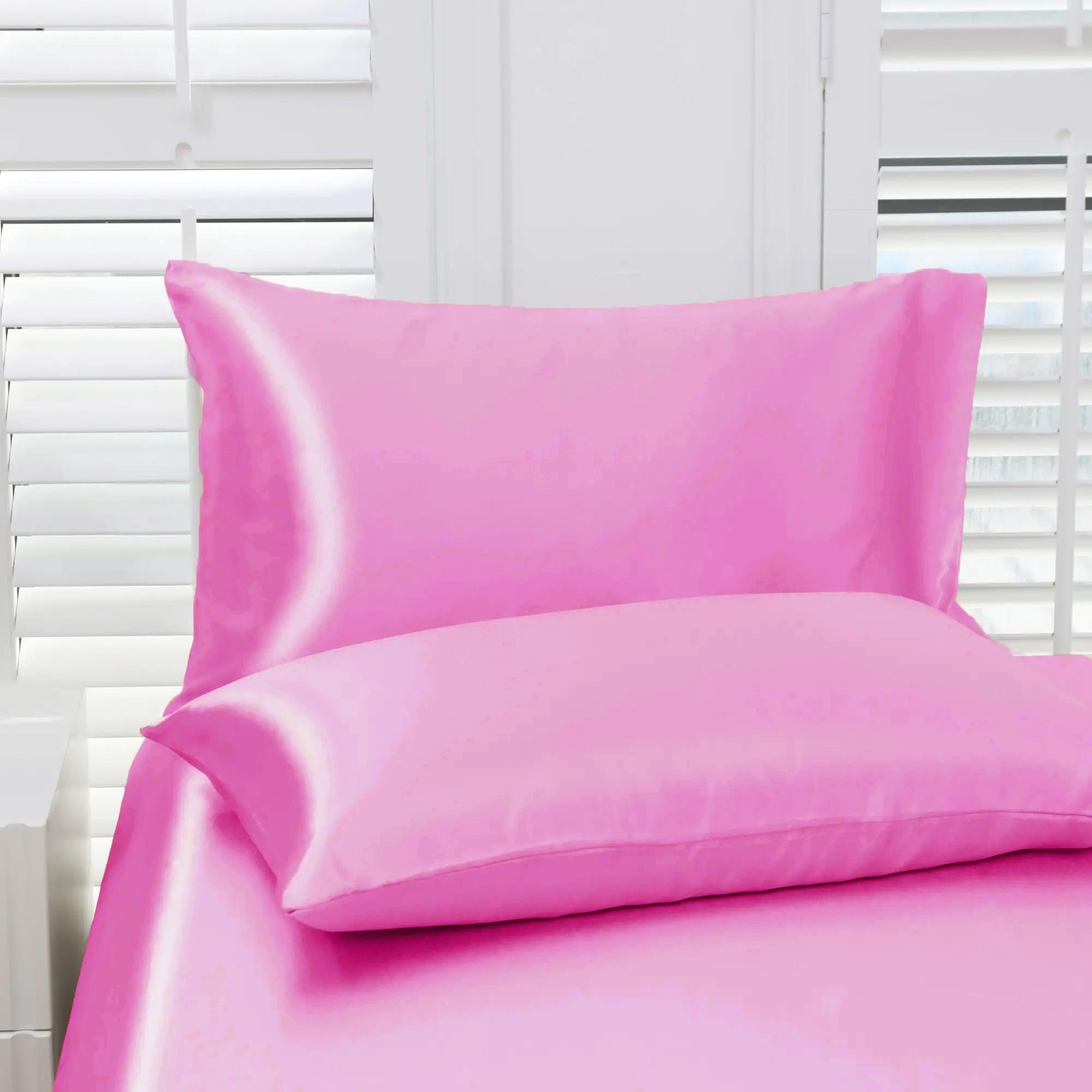 2Pcs Silk Pillowcase Gift Set, Solid Satin Smooth Texture, Skin and Hair Care Skin-friendly Cozy, Ideal for Holiday Gifting Daily Use