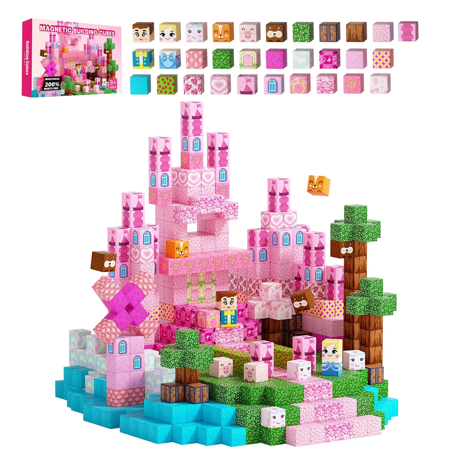 100/150/200PCS Magnetic Building Blocks Set for Kids, Creative Magnetic Cubes Construction Kit, STEM Montessori Educational Toys, Sensory Learning Stacking Blocks, Imagination Building Playset for Boys Girls Ages 3+, House Building Blocks