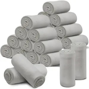 24 count Fleece Blankets Bulk 60 x 50 in, Soft Lightweight Throw Blankets in Bulk Large Cozy  Blankets for Wedding Use,  , Gifts & , Homeless Men Women (Gray)