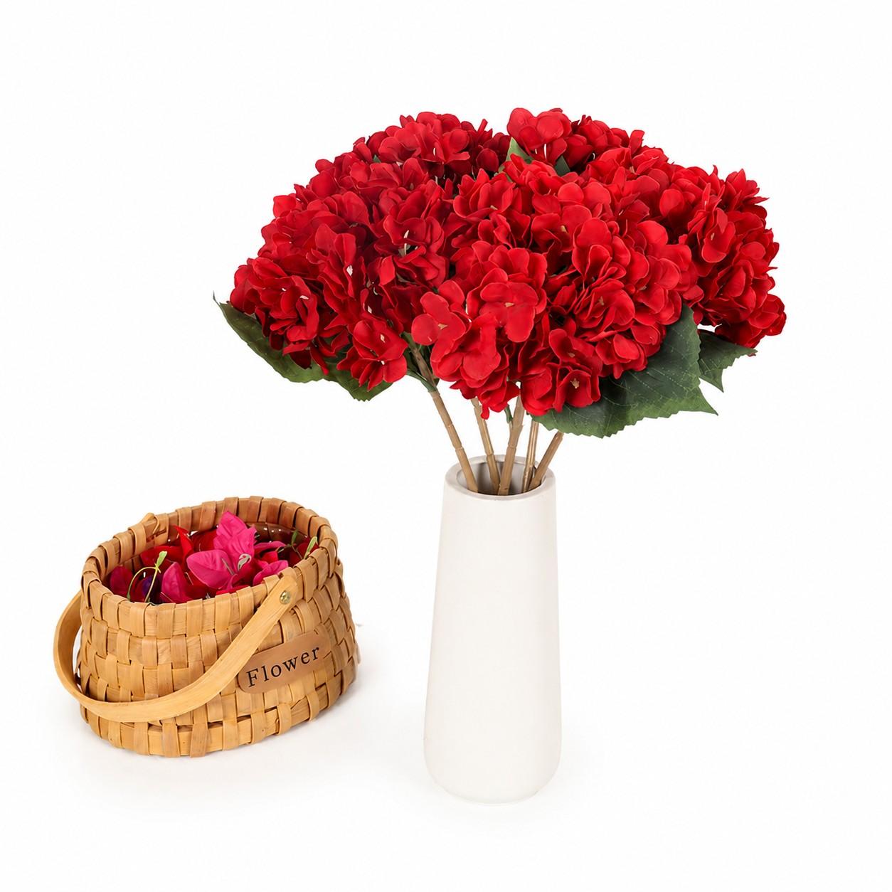 4 Pcs Leafy Artificial Hydrangeas, DIY Home Decor, Hotel Wedding Centerpieces, Low Maintenance, Evergreen All Year Round