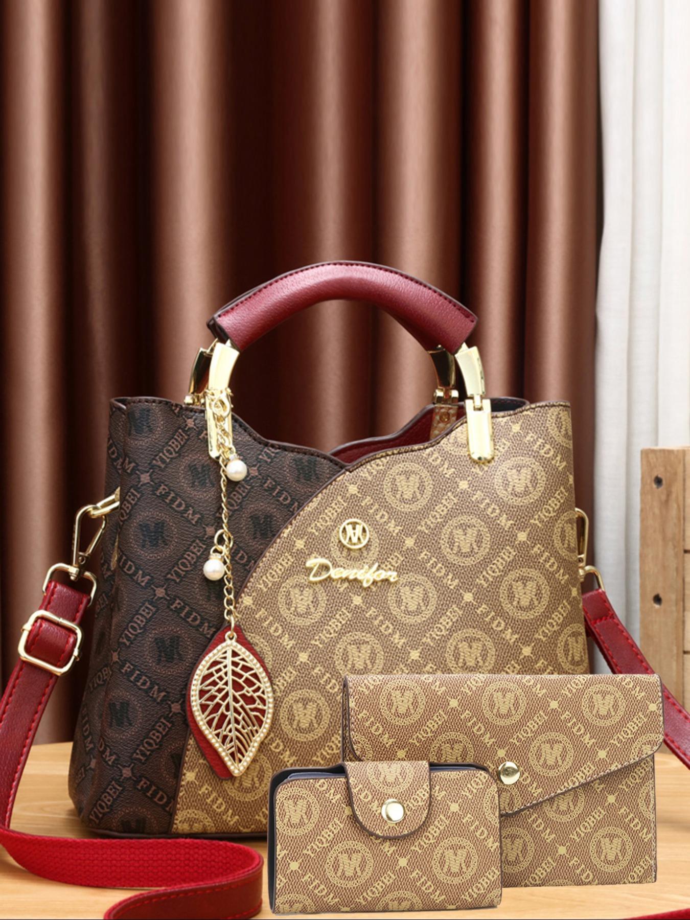 Classic Fashion Versatile Shoulder Bag, High-End Vintage Print Crossbody Backpack, Large Capacity Women's Bag, Casual Handbag Satchel, Casual Geometric Pattern