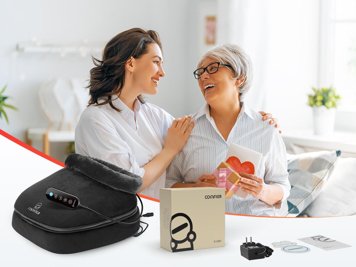 COMFIER Shiatsu Foot Massager with Heat- Kneading Back Massager with Heating Pad, Heated Foot Warmer, Electric Feet Massager Machine for Foot Stress Relief