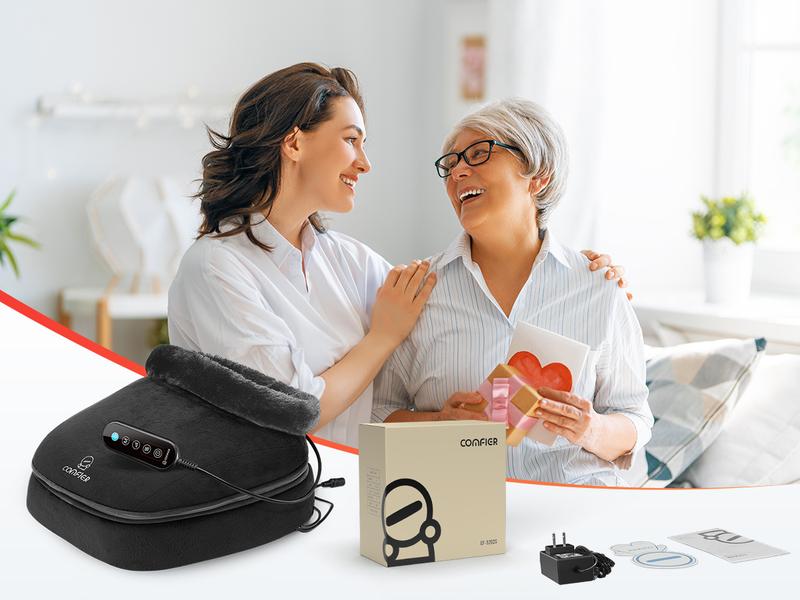 COMFIER Shiatsu Foot Massager with Heat- Kneading Back Massager with Heating Pad, Heated Foot Warmer, Electric Feet Massager Machine for Foot Stress Relief