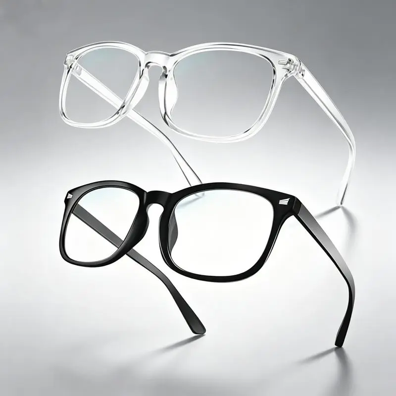 Unisex 2-Pack Blue Light Blocking Glasses, Anti-Reflective HD Polycarbonate Lens Computer Eyewear, Eye Strain & Fatigue Relief for Gaming & Long Screen Time Work, Blue Light Glasses