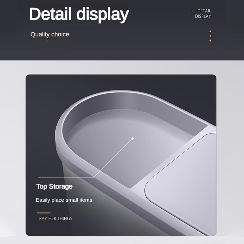 Bathroom Trash Can, 1 Count Household Creative Waste Bin with Holder & Handle, Press Type Can with Lid, Simple Paper Basket, Large Capacity Trash Bin, Home Essential Bathroom Accessories, Bathroom Essentials Accessories