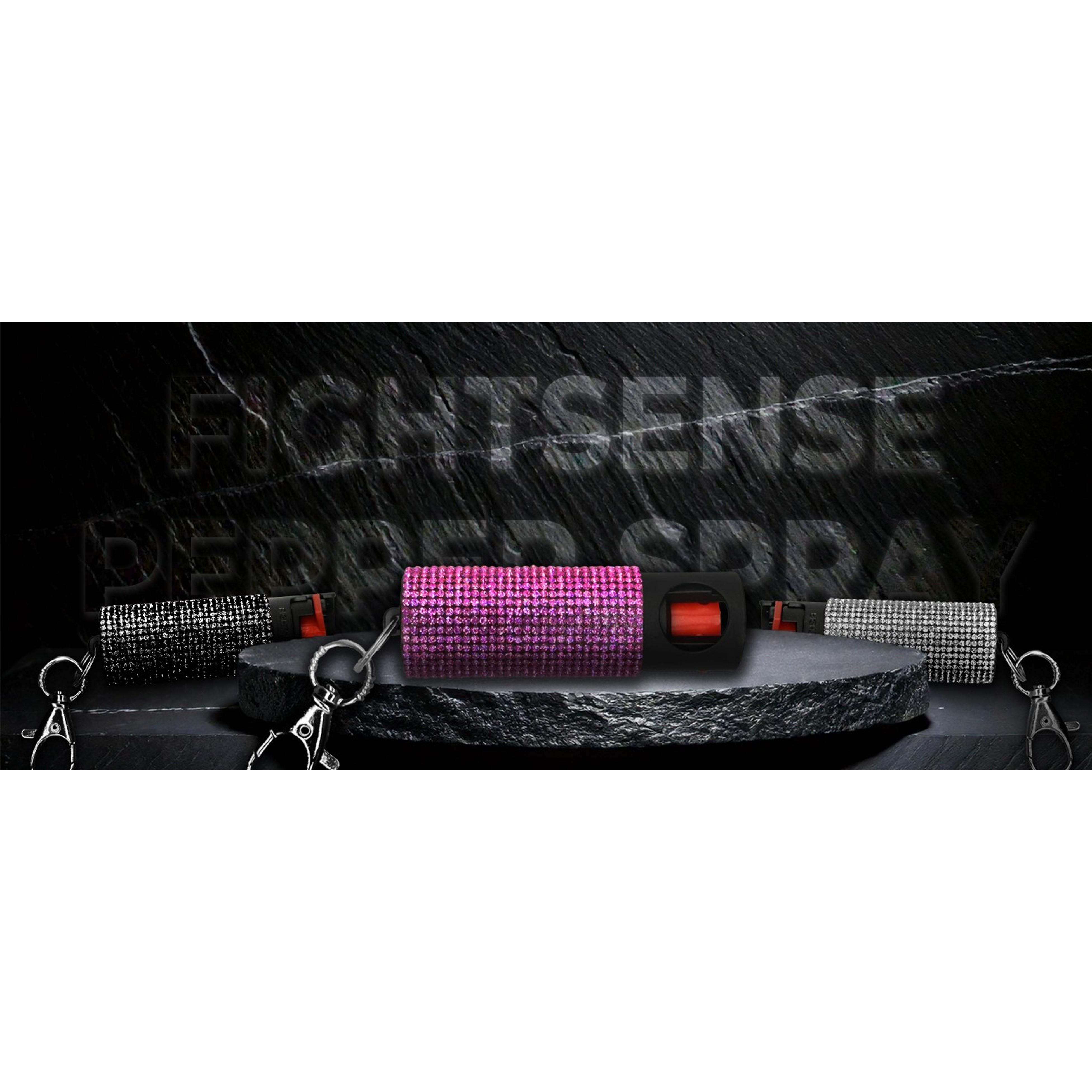 Self Defense Pepper Spray - 1/2 oz Compact Maximum Strength Police Grade Formula with Leather Pouch Keychain for Women