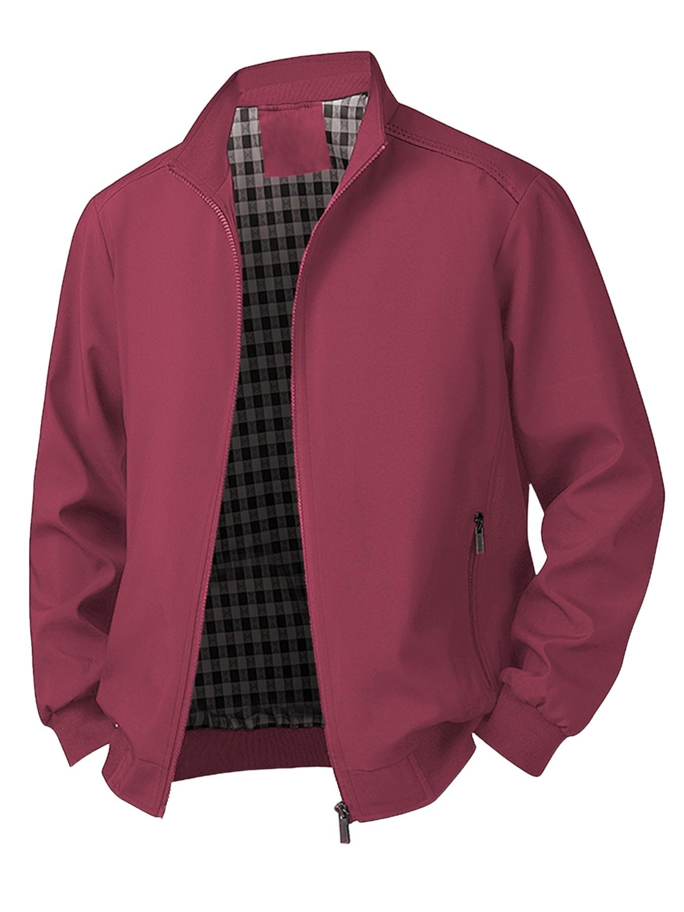 Men's Casual Lightweight Solid Color Collared Jacket, Spring & Fall Lightweight Stylish Commuter Coat, Versatile Fitted Jacket for Daily Wear