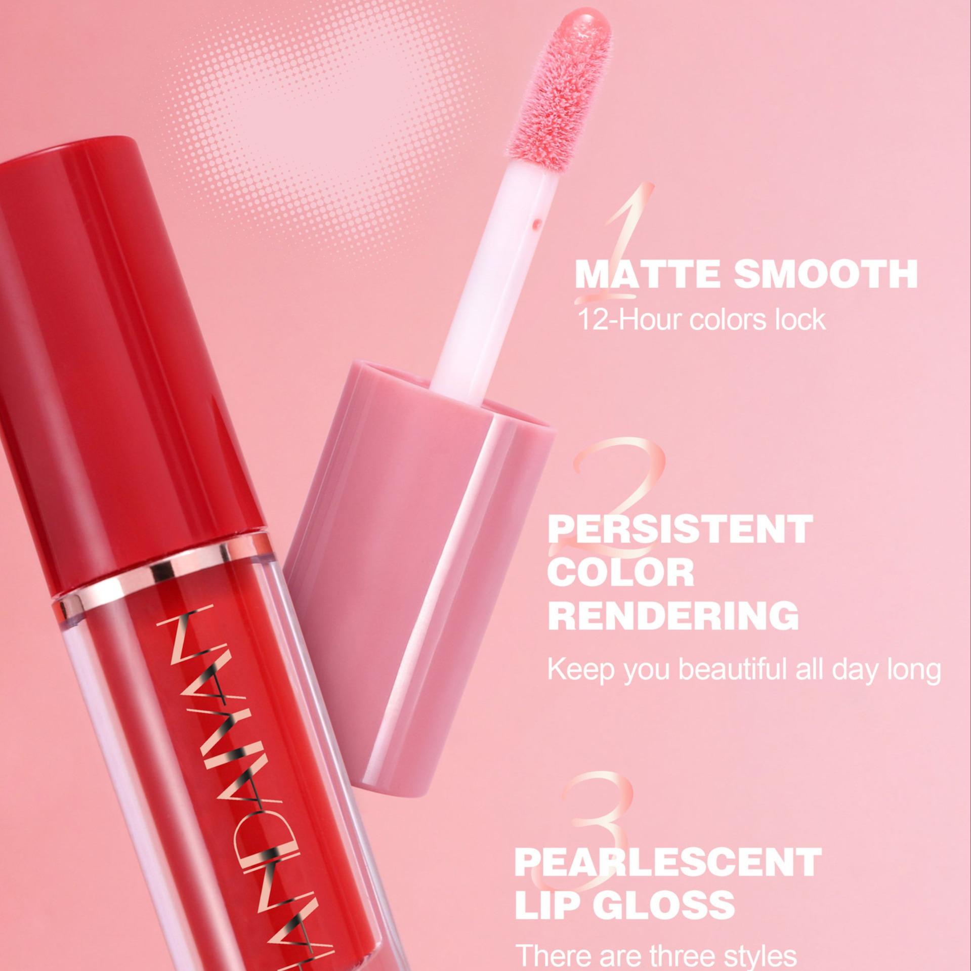 12-Piece Creative Lip Gloss Set, Matte & Shimmer Finish, Waterproof Non-Stick Cup Design, Perfect for Valentine's Day Gift