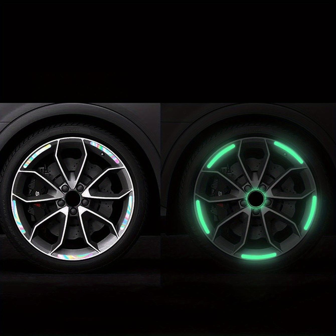 Yitape 20-Piece Reflective Wheel Stickers, High Visibility Night Safety Strips, Self-Adhesive Waterproof Sunproof Design, Car/motorcycle/bike Wheels