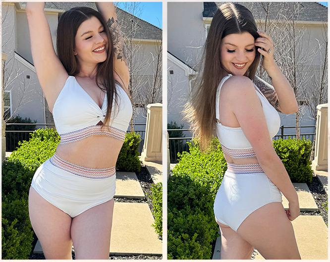 Yonique Women's High Waisted Bikini - Twist Front Two Piece Swimsuit Color Block Full Coverage Bathing Suit Yonique Women's High Waisted Bikini - Twist Front Two Piece Swimsuit Color Block Full Coverage Bathing Suit