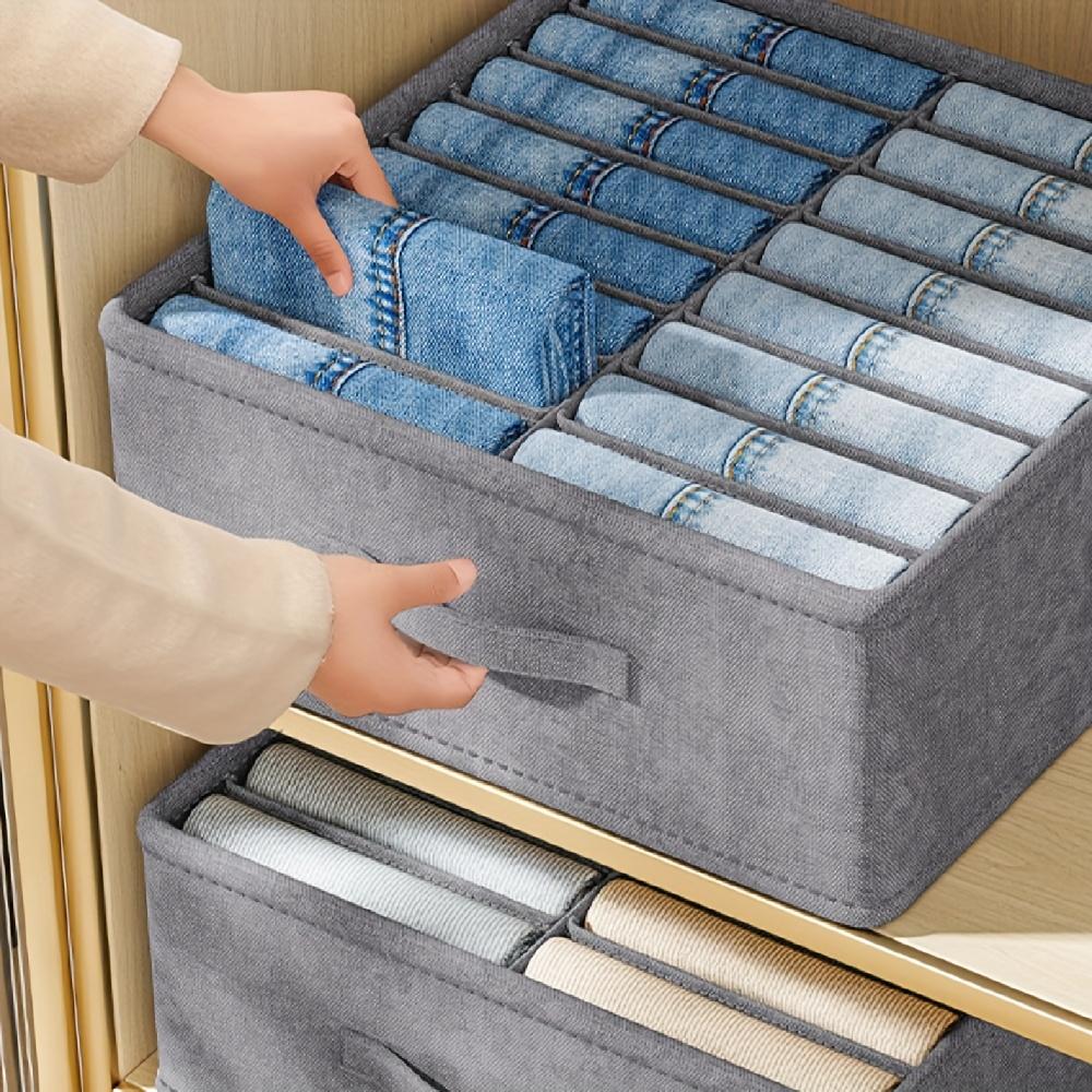 Stackable and Foldable Clothing Storage Box, Clothes Storage Organizer, Suitable for Clothing, Bedding, Travel, Home Organizing, Small Space Living, Lightweight, Busy Professionals, Multi purpose Closet and Drawer Storage Box for Under Bed Storage