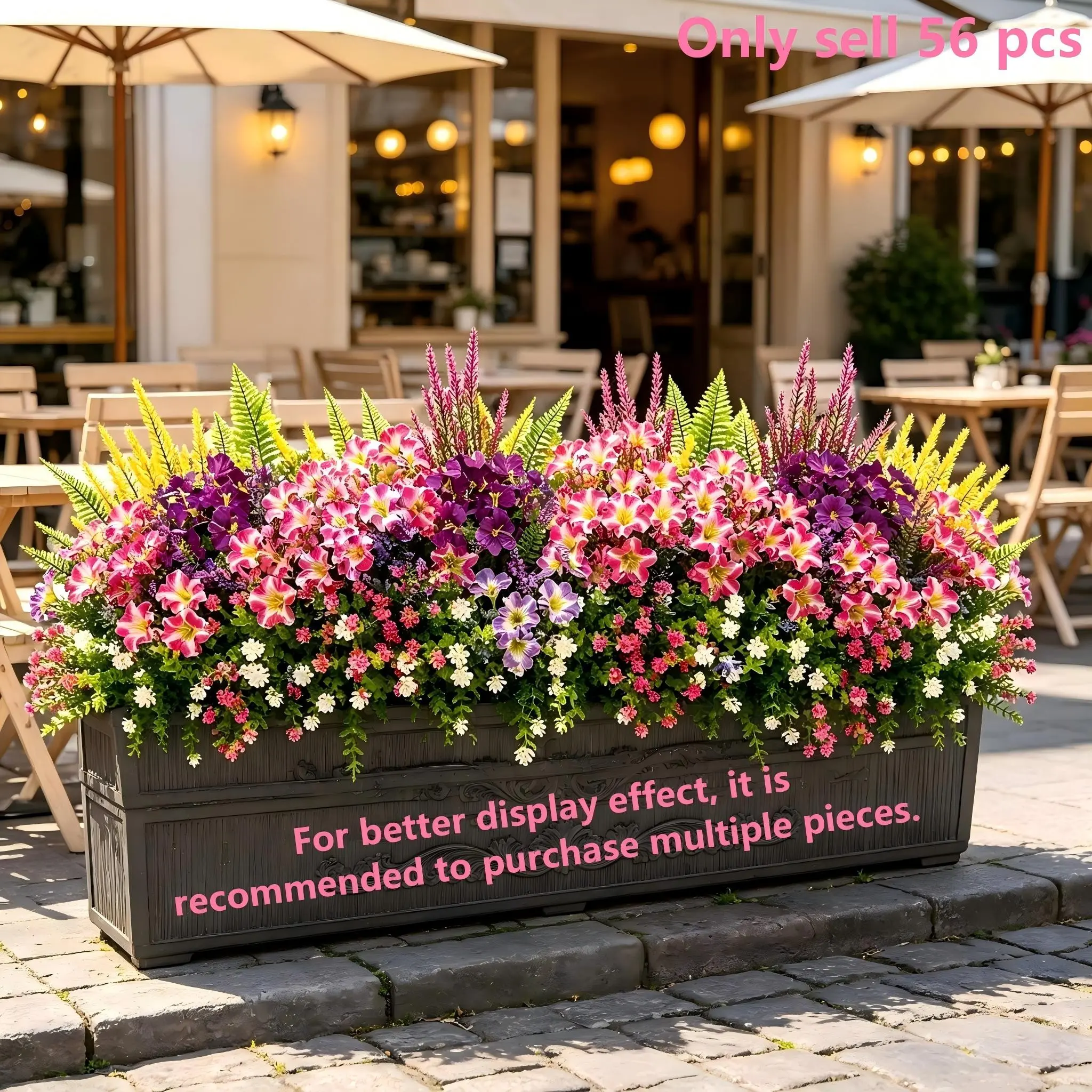 56pcs Mixed Color Home Artificial Flowers, Artificial Flower Decorations, Including Violets, Camellias, Eucalyptus Leaves, UV-Resistant Faux Mixed Shrub Flower Combo for Summer/Autumn Indoor/Outdoor Decoration: Home Decor, Hotel, Garden