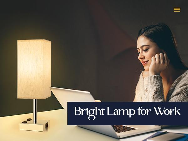 Touch Control Bedside Lamp - 3 Way Dimmable with USB C+A Charging, AC Outlets & LED Bulb Included nightstand lamp lamps Lighting Home Modern room stuff Bedroom Decorative