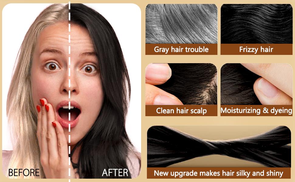 Dark Chocolate Hair Dye Shampoo 5 in 1 with Herbal Ingredients – 10-15 Mins Gray Coverage, Natural Instant Hair Color Shampoo for Women and Men, Instant Hair Dye for All Hair Types Dark Chocolate Hair Dye Shampoo 5 in 1 with Herbal Ingredients – 10-15 Mins Gray Coverage, Natural Instant Hair Color Shampoo for Women and Men, Instant Hair Dye for All Hair Types