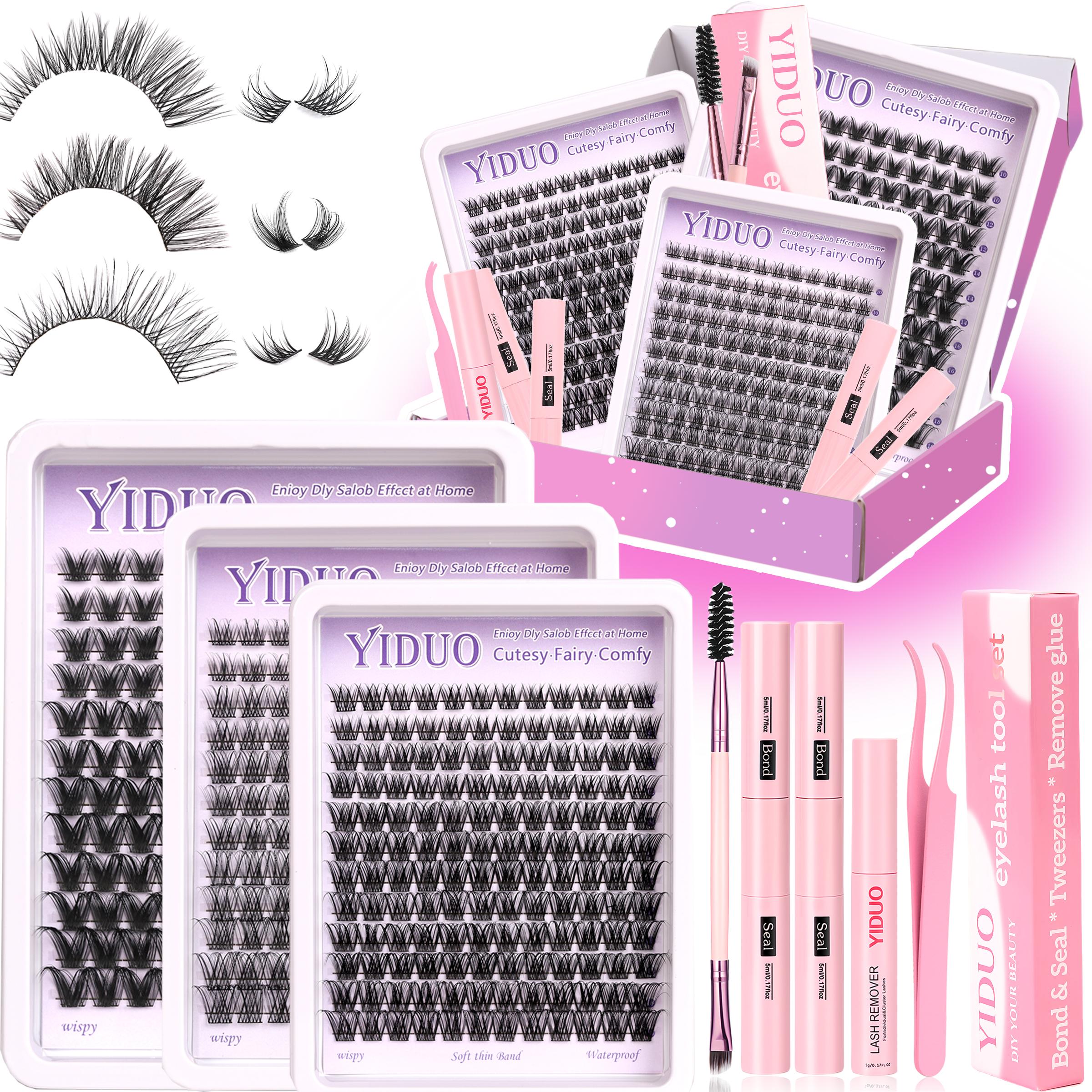 3 Styles Lash Clusters Kit Great value Lash Kit 10-18mm Clusters Extensions Natural Look Eyelash Extensions DIY Individual Lash Kit with Lash Bond and Seal, Lash Remover,Lash Tweezers,Eyelash Brush, Eyelash Tools Exquisite Eyelash Gift Set