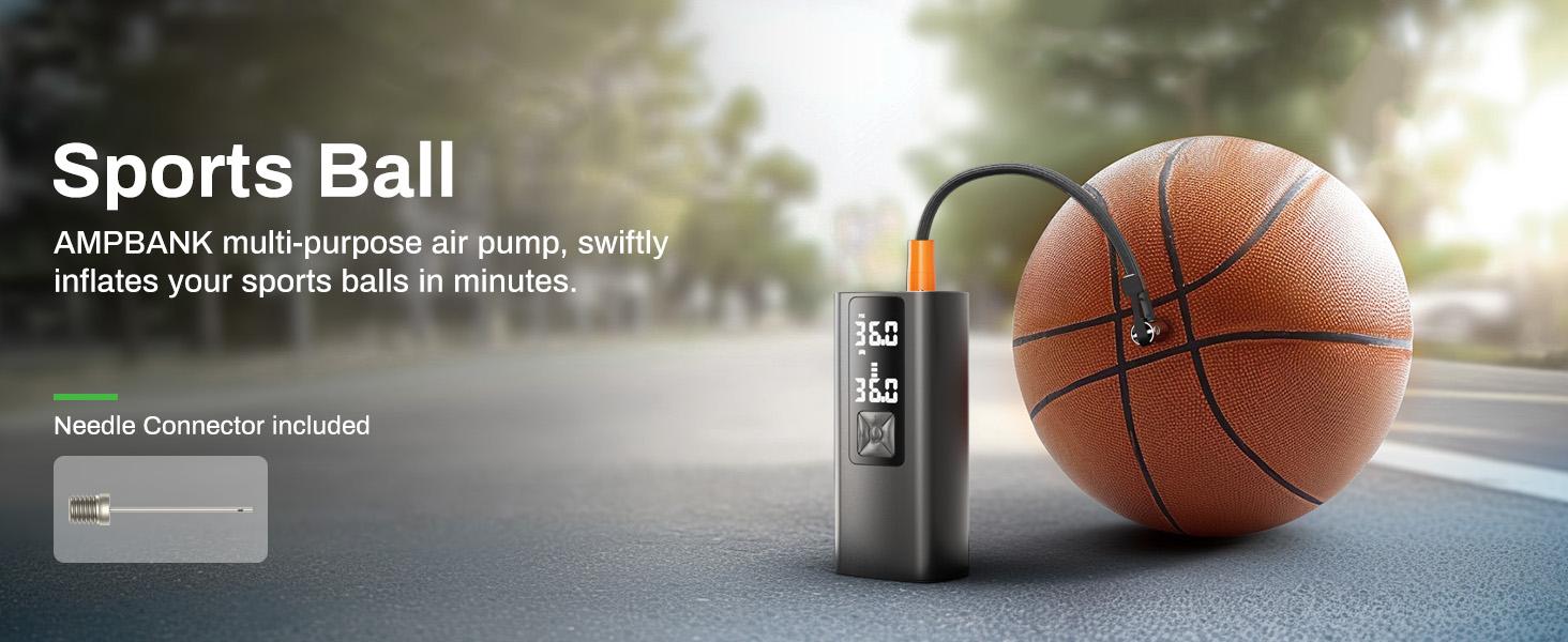 Tire Inflator Portable Air Compressor, AMPBANK AT003 Auto Air Pump for Car Tires, Tire Inflator 150PSI with 6000mAh Battery, Pressure Gauge & LED Screen, Air Compressor for Car, Motorcycle, Bike, Ball