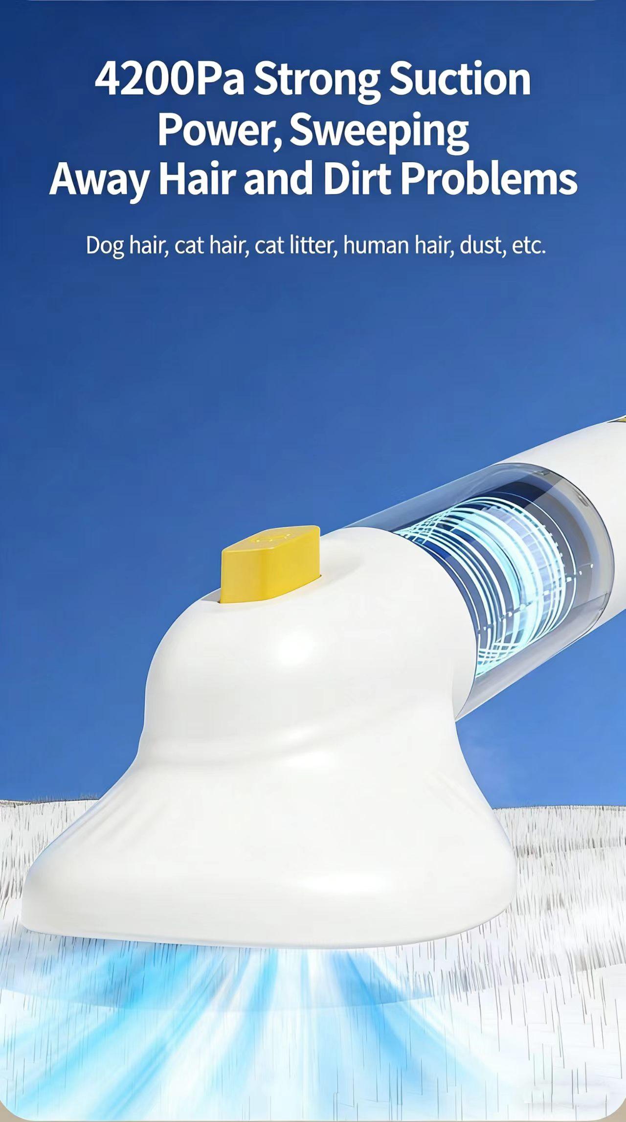 All-in-One Pet Grooming, Vacuuming, and Blowing Machine; Cat Hair Cleaner and Adsorber; Fully Automatic Vacuum Cleaner; Carpet and Bedding Hair Remover; Powerful Suction; Wireless Charging; Multi-Functional