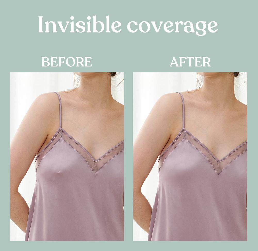 HSIA Breathable Non-Adhesive Reusable Washable Invisible Seamless Silicone Nipple Pasties Breasts Covers