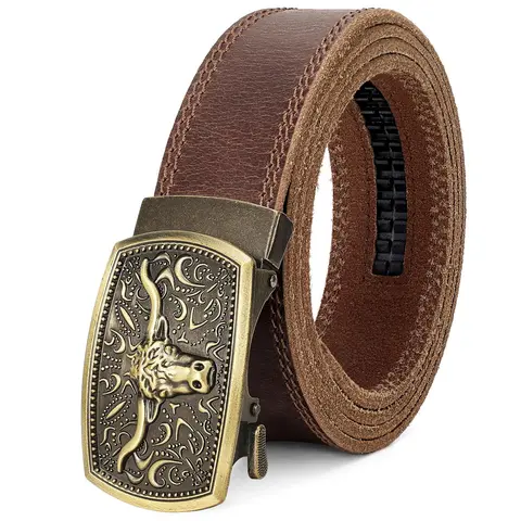 BELTROAD Adults' Full Grain Italian Genuine Leather Handmade Ratchet Classic Belt - Western Style, Business Fashion, Adjustable Buckle, Durable Daily Wear Accessory for Men