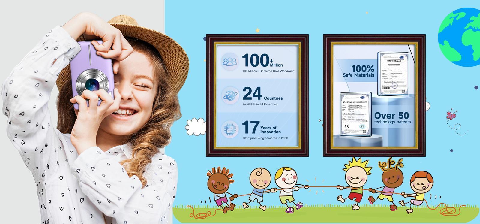 Fall New Arrivals | CAMKORY Portable Pocket Vlogging Camera with 32GB SD Card & Wrist Strap, Self Timer, Anti-Shake, 16X Digital Zoom, FHD Digital Point & Shoot Camera for Daily Photography, Perfect Holiday Gift for Adults, Teens & Kids【Lavender Purple】