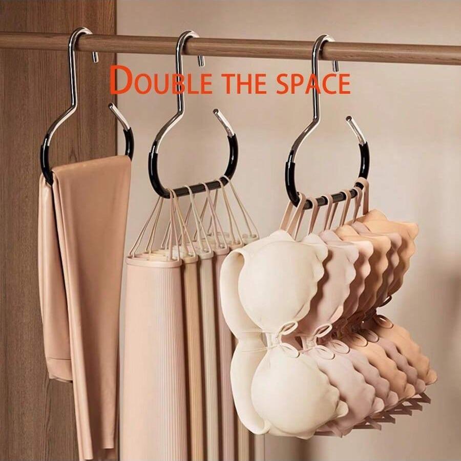 5 Round Ring Clothing Hangers, Multifunctional Home Closet Organizer, Hat Scarf Tie Bra Storage, Space Saving, Aesthetic Design