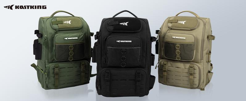 KastKing Karryall Fishing Tackle Backpack with Rod Holders 4 Tackle Boxes, 40L Fishing Bag Storage Fishing Gear and Equipment