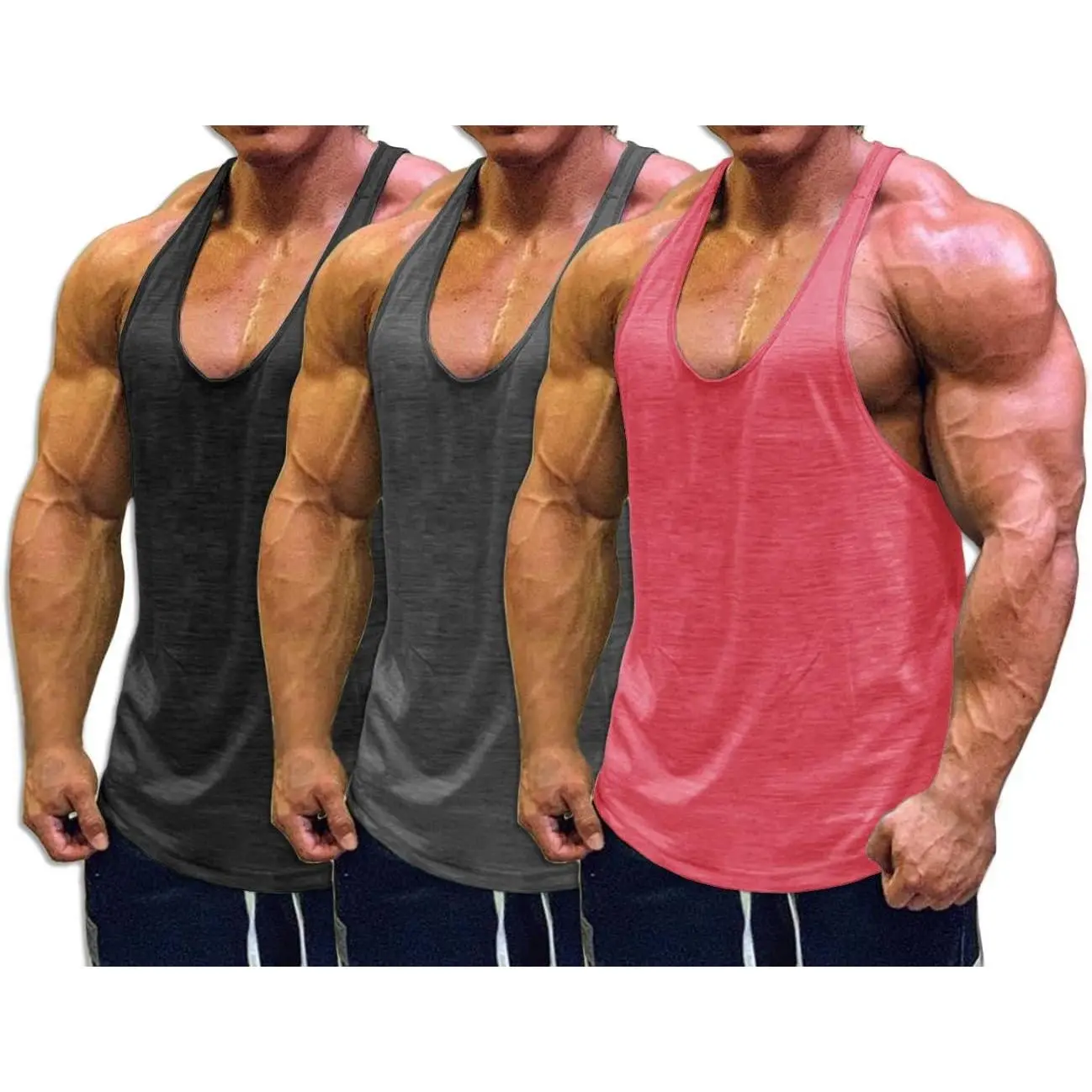 Black/Grey/Pink/3 Pack - 2cm Shoulder