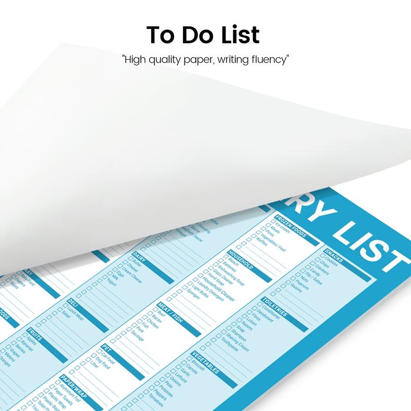 B5 Fridge Magnet Grocery List Board, Magnetic Shopping Checklist Pad, Home Purchase Classification Record Stickers