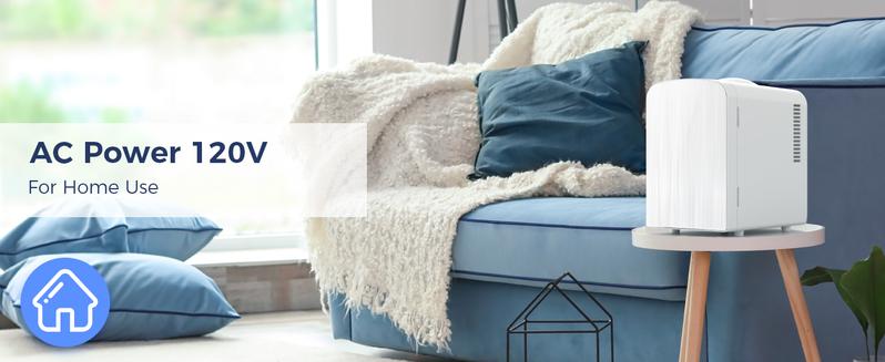 Antarctic Star Compact Refrigerator, Portable Mini Fridge, Skin Care 4L Capacity/6 Cans, for Bedroom, Car, Office & Dorm, Small Cooler for Cosmetics, Magnetic Brushed Stainless Steel Door, White