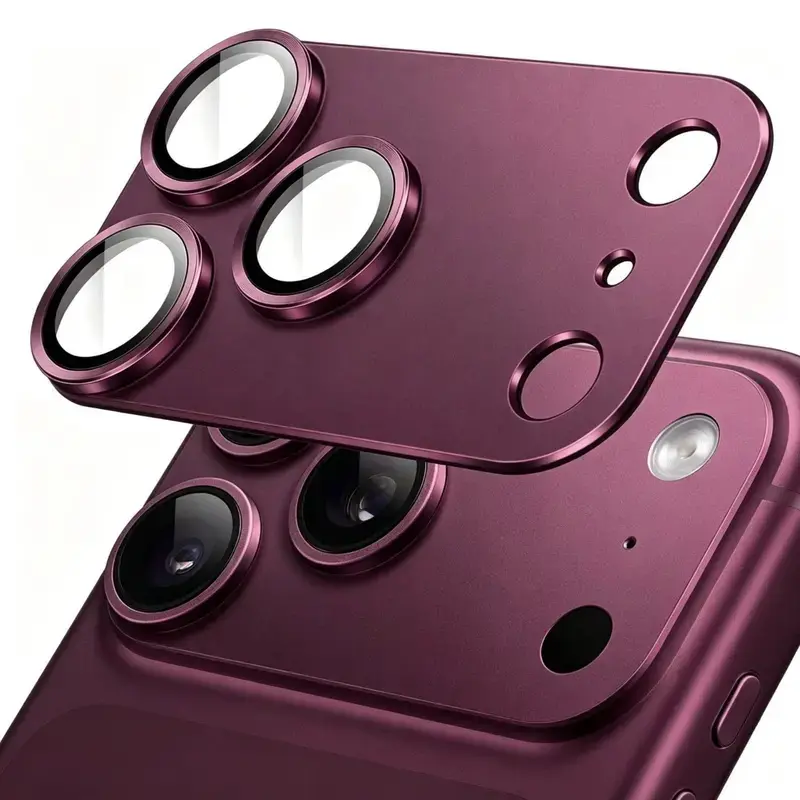 1-Piece Camera Lens & Module Protector for iPhone 18/17 Series, Metal Frame with Tempered Glass Lens Covers, Full-Coverage Anti-Scratch Camera Guard, Case-Friendly Design