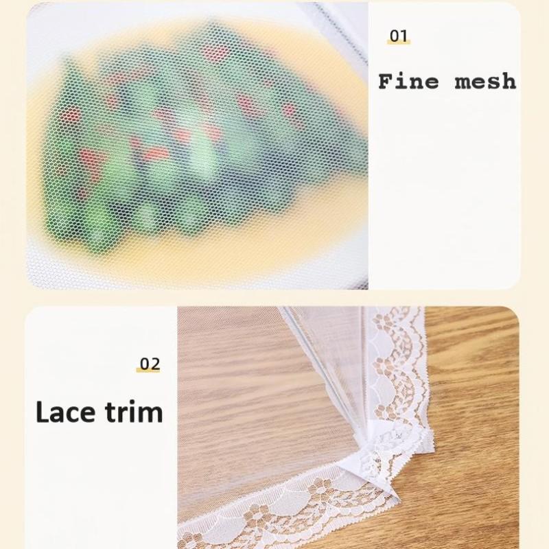 New Bestselling Insect-Proof Food Cover, Outdoor Picnic Dustproof Mesh Folding Square Lid, Home Use Vegetable Protector