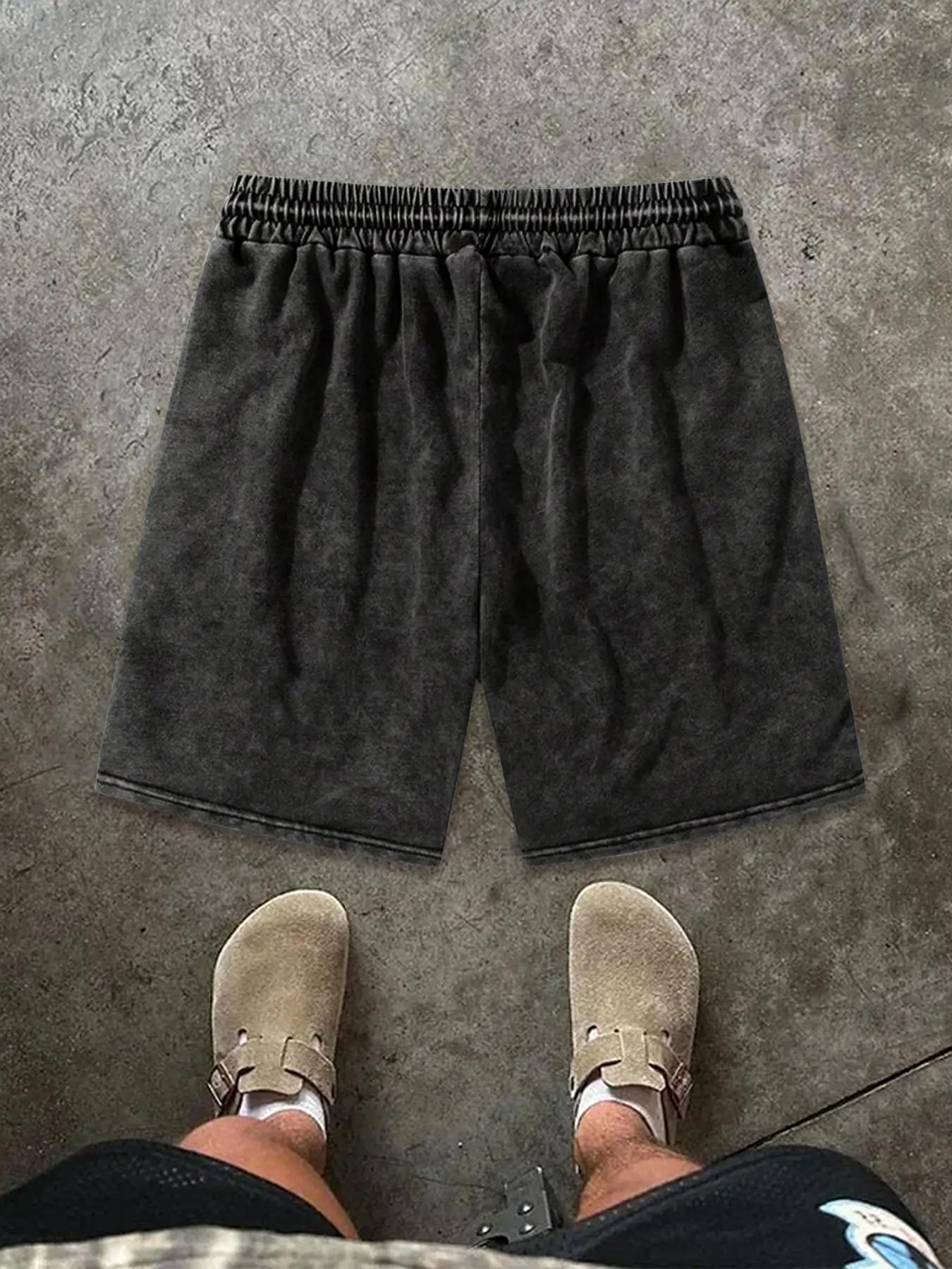 Men's Summer Halloween Pumpkin Skull Print Graphic Shorts, Casual Fitted Cotton Short Pants with Drawstring Waistband, Perfect Gift for Boyfriend