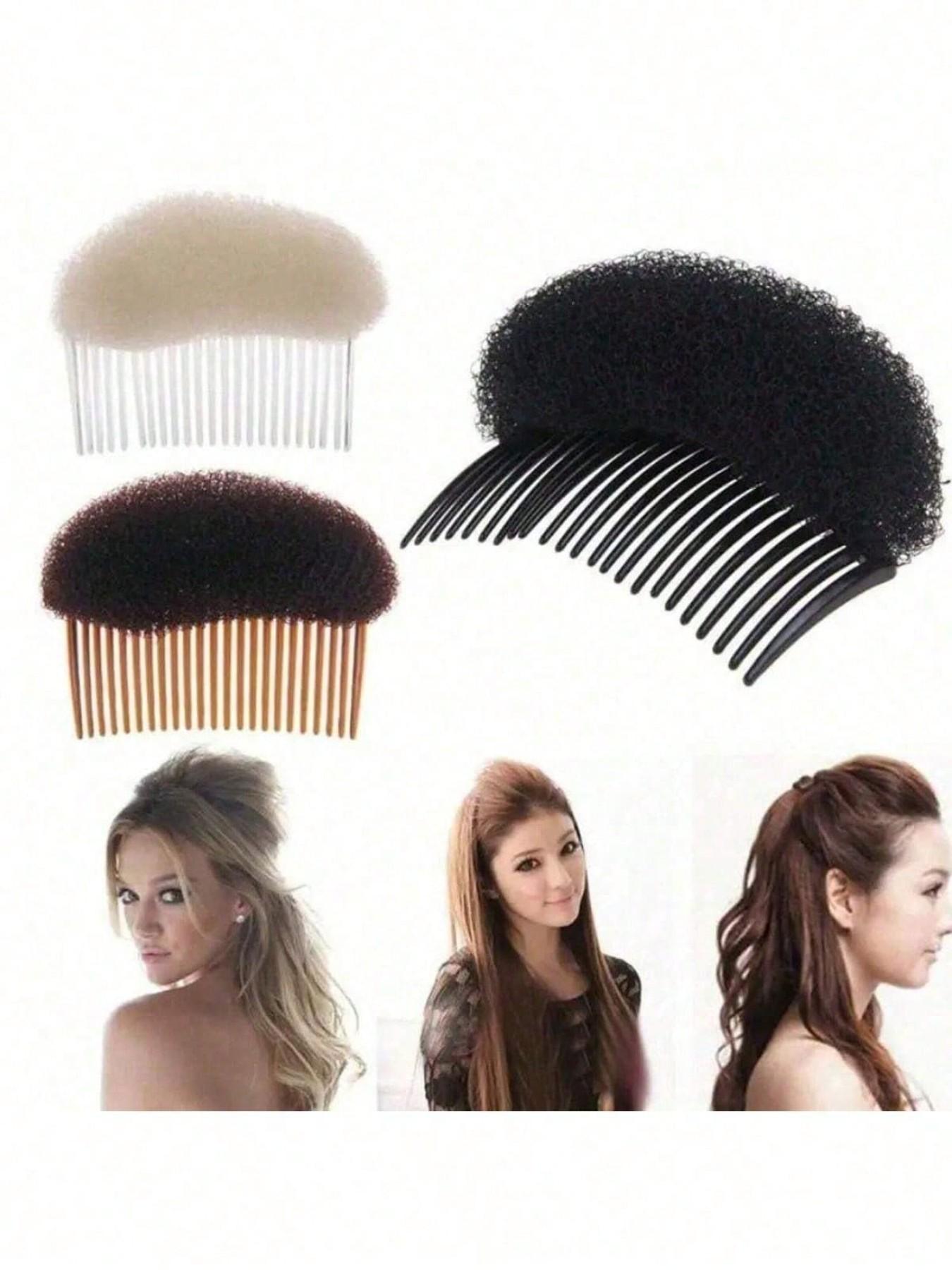 Fluffy Sponge Hair Cushion Volumizing Root Lift Tool ，Hair Accessories for Girls Hair Volume Invisible Hair Pad, On Both Sides Heightening Invisible Sponge Back Head Hair Comb, Sponge BB Hair Clip Headpiece - DIY Dry Hair Styling, Natural Look Voluminous