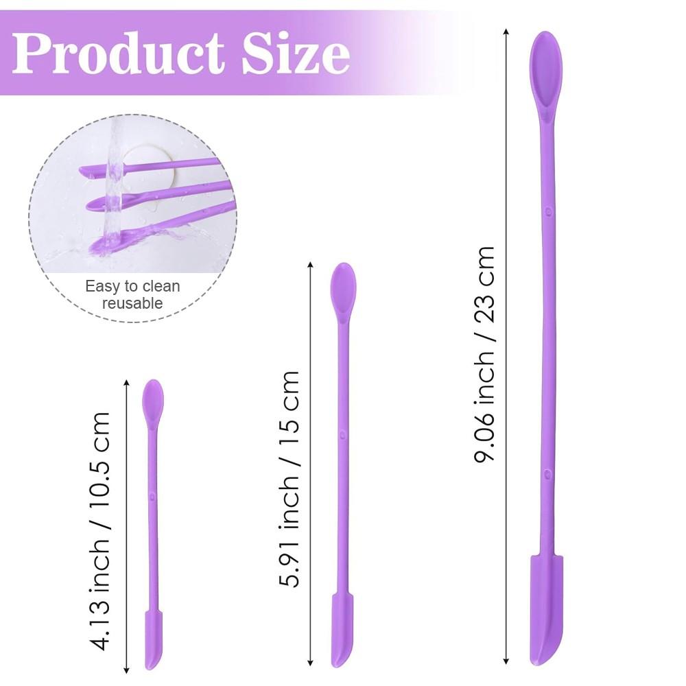 3pcs Pe Cosmetic Scoop Scraper Set, Dual Head Multi-Functional Beauty Tool, Suitable for Jars and Bottles, Portable Easy Clean Reusable Makeup Tools