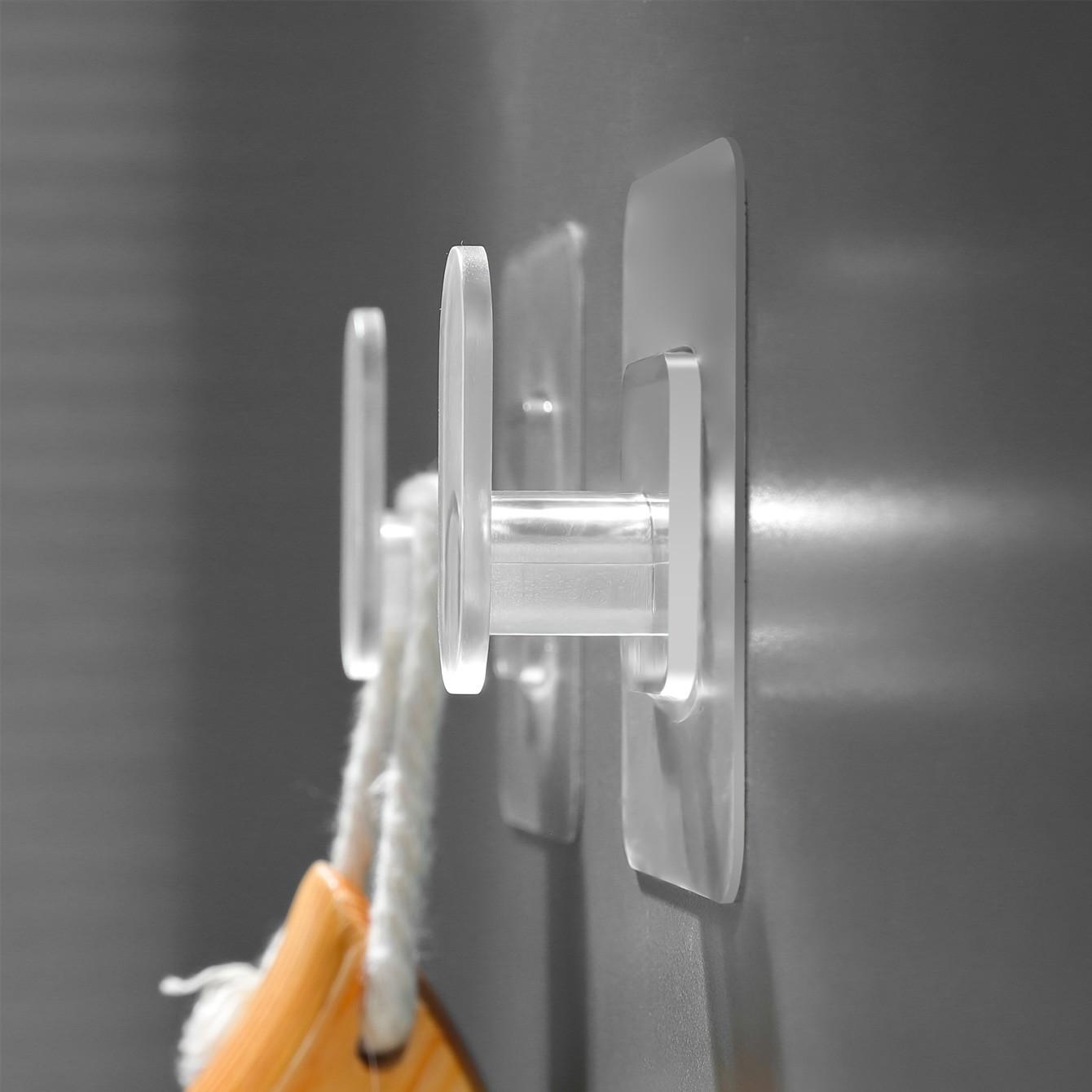 4pcs/10pcs/20pcs Large Thick Strong Adhesive Hooks, Bathroom Towel Hooks, Door Back Hooks, Waterproof Seamless Universal Hooks Durable