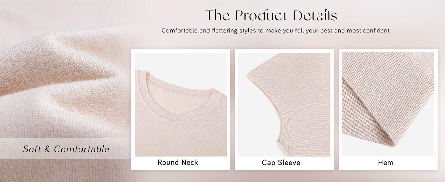 OFEEFAN Women's Puff Short Sleeve 2025 Spring Summer Sweater - Lightweight Knit Top - Business Casual Blouse, Soft & Breathable for Layering SpringStatements