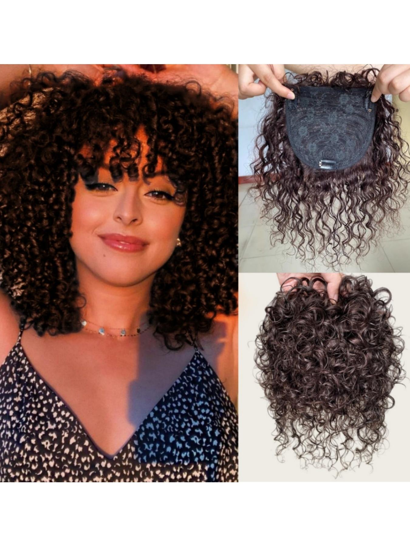Human Hair Topper Clip Wig for Women, Kinky Curly Wigs  display picture 3