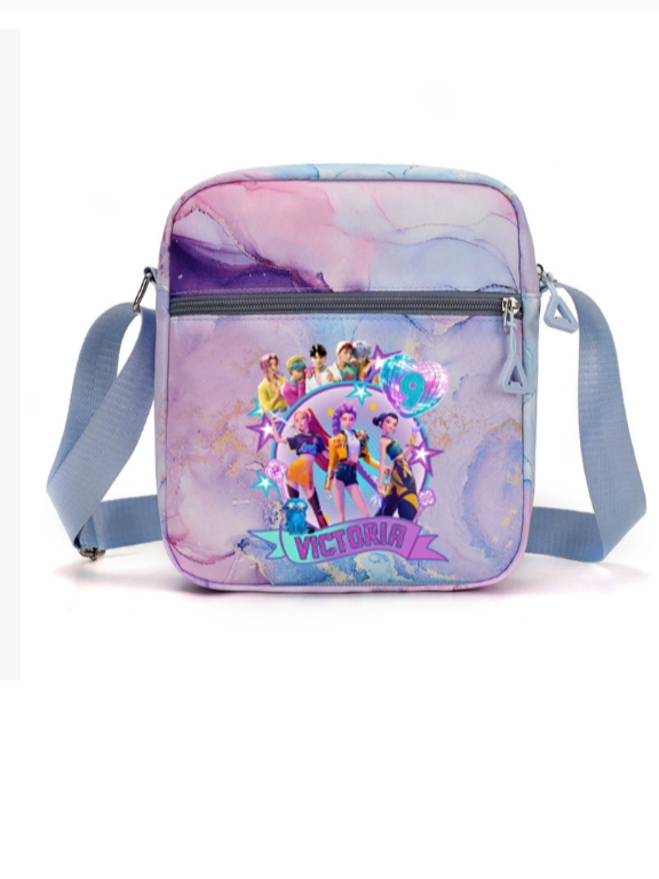 Cute Cartoon Print Crossbody Bag for Boys & Girls, Colorful Small Square Shoulder Bag, Casual Fashion Accessory for All Seasons