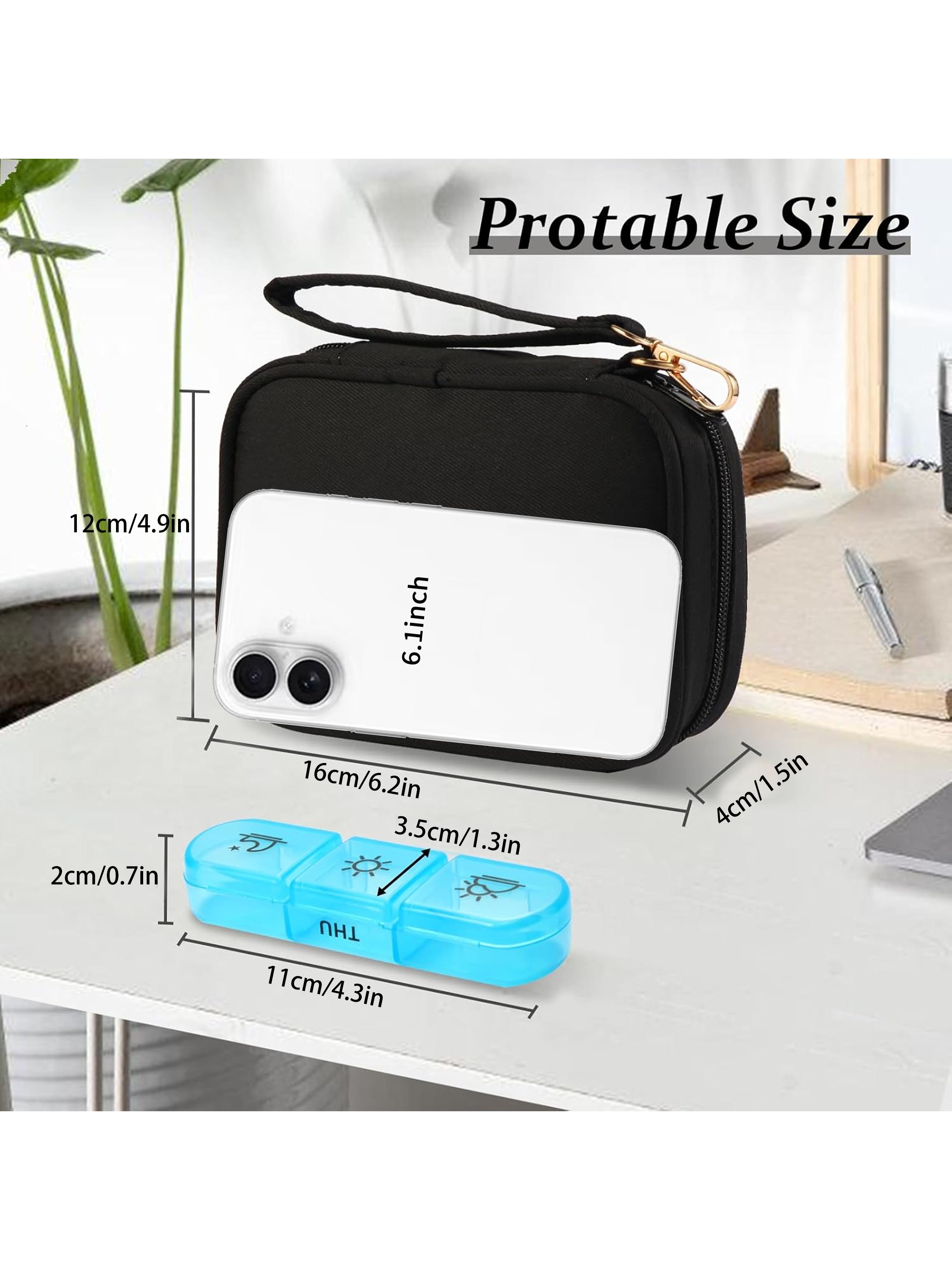 Weekly Pill Organizer 3X a Day, Travel Pill Box 7 Day for Purse, Daily Pill Organizer, Pill Dispenser Medicine Organizer for Vitamins, Fish Oils, Medications, Supplements, Valentine's Day, Christmas and Thanksgiving Day gifts