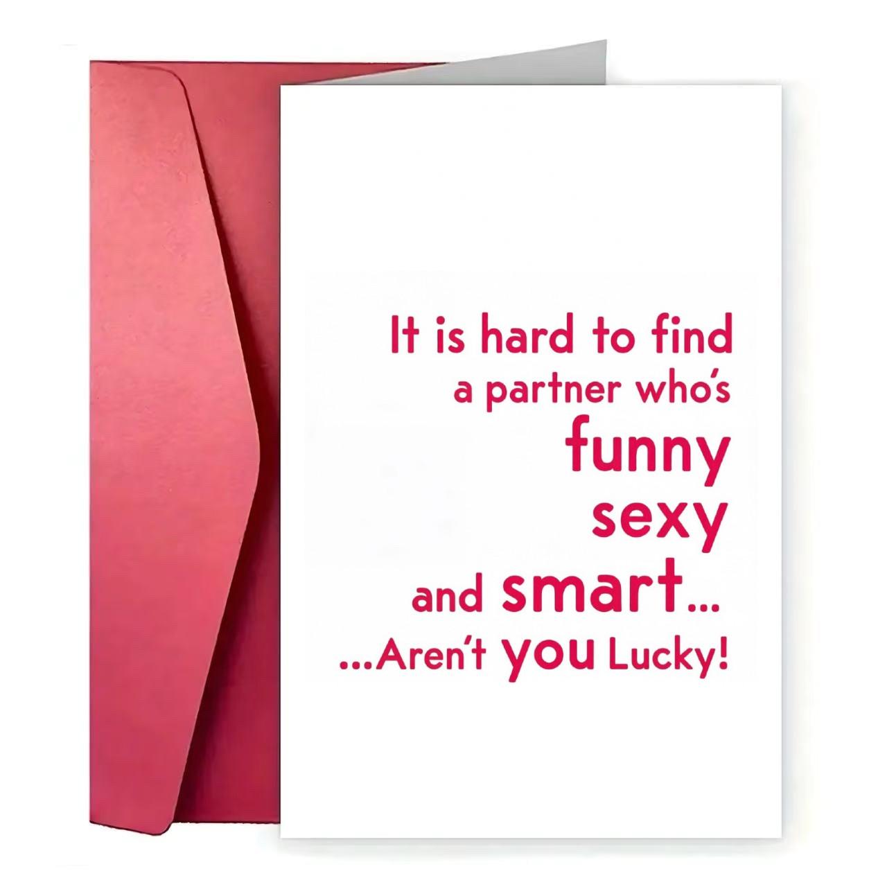 Huxters Anniversary Cards, Fun Valentine's and Birthday Cards, Clever and Sexy, 14.8 Cm, Perfect for Him and Her, 1/3/7pcs Set