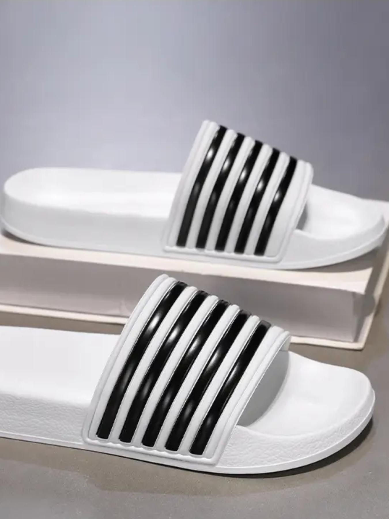 Summer Men's Striped Sandals, Couples' Non-Slip Eva Slides, Comfortable Beach Shoes, Casual Home Footwear, Garden Walks