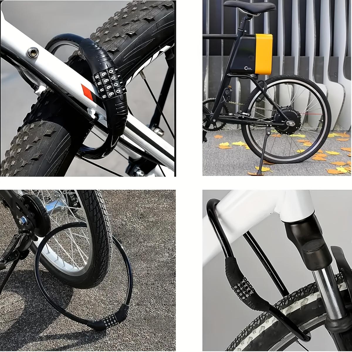 1pc 4 Digit Resettable Steel Cable Lock, Bike Padlock, Anti-Theft Safety, Multiple Colors Available, Durable PVC/iron Structure, Bicycle & Scooter Lock