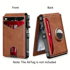 Men Wallet RFID Blocking Aluminum Bifold Pop UP Wallet with ID Window Minimalist Credit Card Holder Sleek Minimalist Wallet Multi Card Highquality