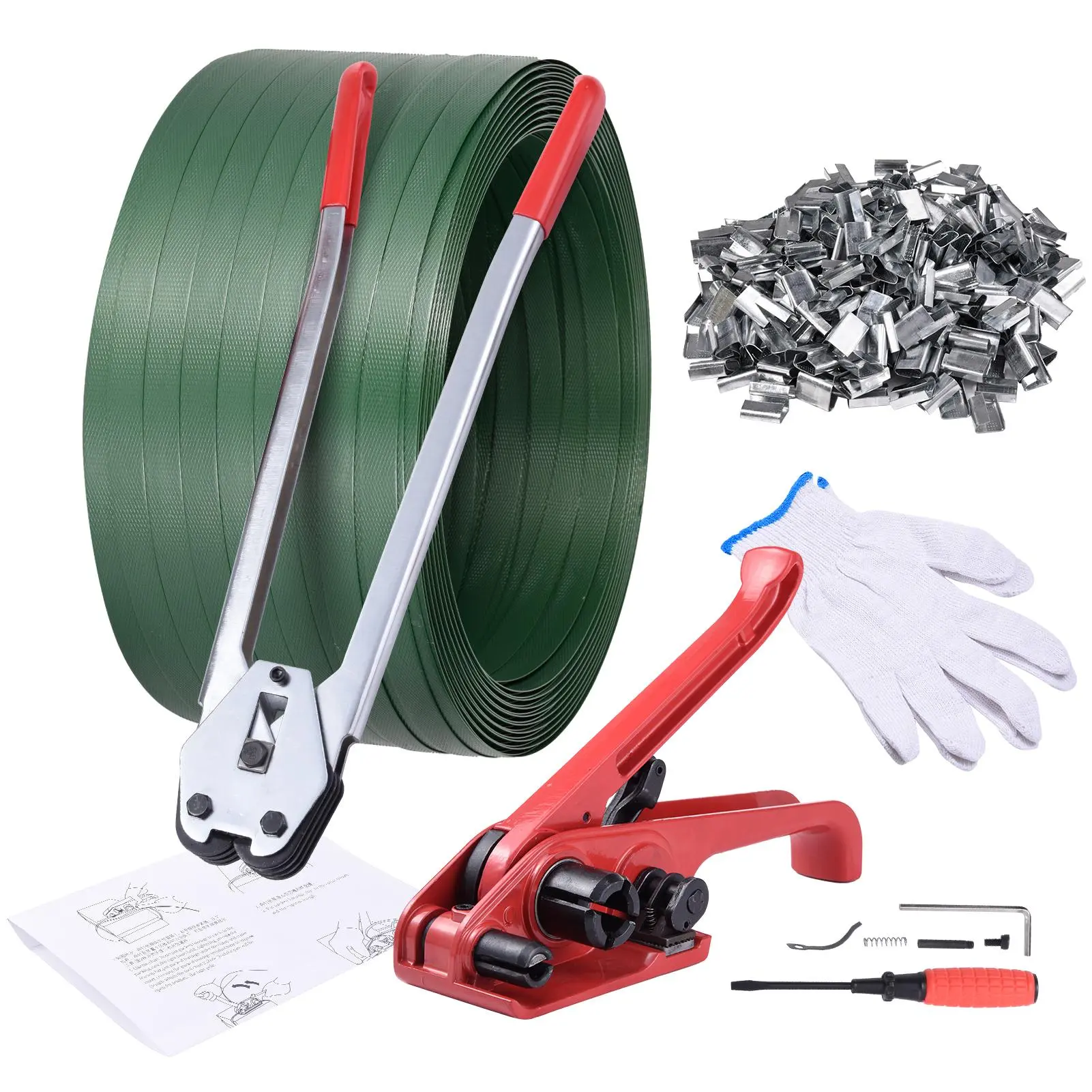 Banding Tools for Strapping 2000Ft Length Strapping Banding Tools Strapping Tensioner Gloves Included Heavy Duty Packing Tools for Factory Home